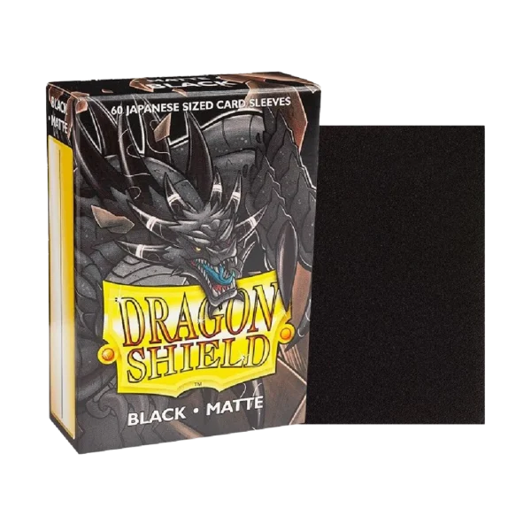 Dragon Shield – Black Matte – Mini/Japanese Size (60 Sleeves)