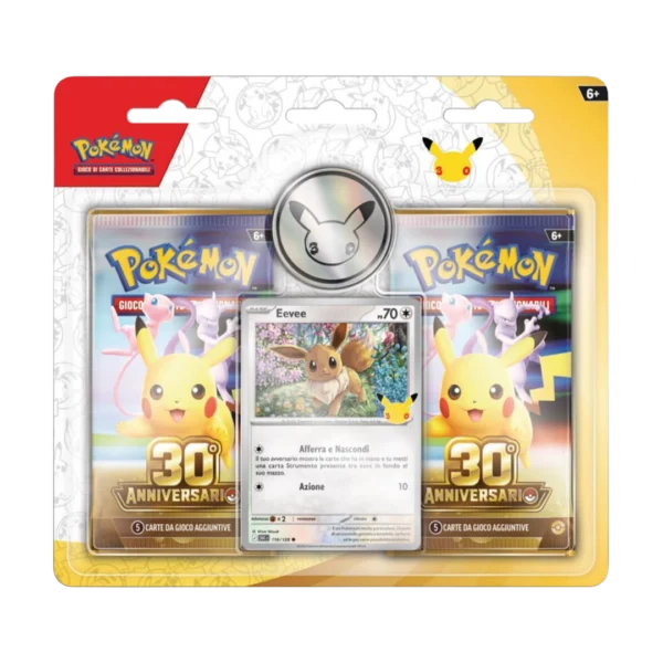 30-blister Pokémon 30° Anniversario Blister Eevee con Moneta – ITA